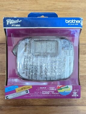 Brother PT-M95 Label Maker in Pink and Blue Packaging